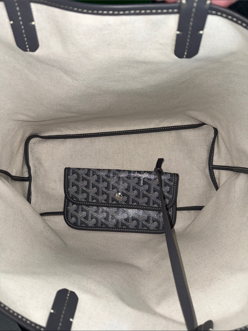 Goyard Gray St. Louis Tote with Purple Horse Charm - Picture 9 of 9